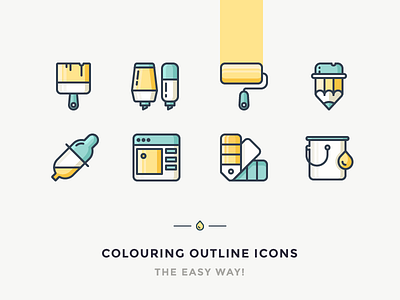 Easy Way To Colour Your Outline Icons brush can colour icon icons marker outline paint pencil picker pipette roller