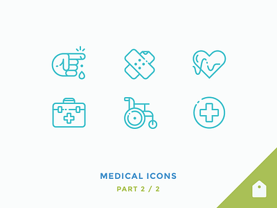 Medical Icons briefcase cut finger free heart heart rate hospital icons medical outline plaster wheelchair