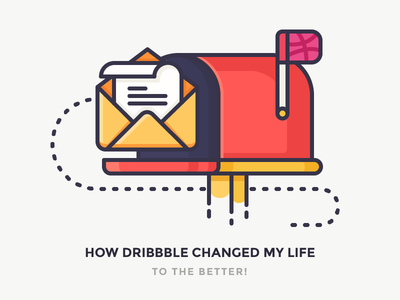 My Lifechanging Journey With Dribbble dribbble email icon illustration letter mail mailbox newsletter outline paper receive send