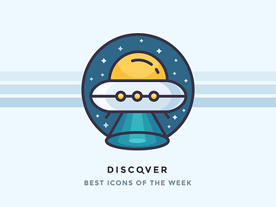 Best icons of the week! aliens beam capture flying icon illustration outline space spaceship stars ufo x files