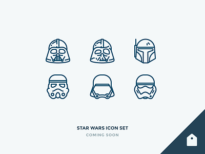 Star Wars Icons Freebie boba darth fett freebie helmet icons outline star storm troopers vader wars