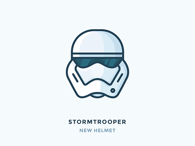 StormTrooper flat outline head helmet icon illustration outline shadows star wars storm stormtrooper trooper vector