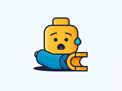 Lego Accident! arm character constructor hand icon illustration lego outline shocked sticker sticker mule surprised