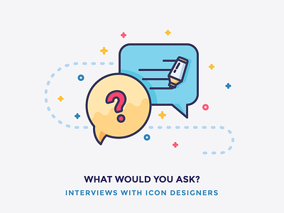 Interviews with Icon Designers answer blog bubble chat conversation filled icon illustration interview outline question writing