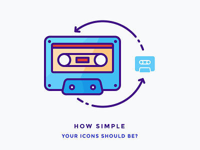 How Simple Your Icons Should Be casete glyph icon illustration music outline play record rewind tape vintage