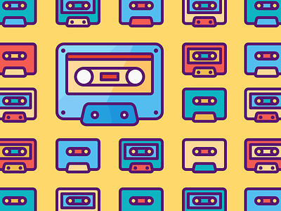 How Simple Your Icons Should Be? casete colourful icon illustration music outline pattern play record tape vintage