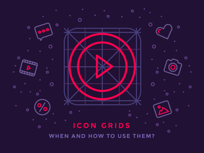 Icon Grids: When And How To Use Them? chat discount grid guidelines heart icon illustration outline photo picture play video