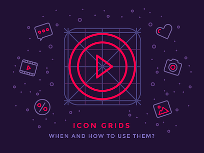 Icon Grids: When And How To Use Them? chat discount grid guidelines heart icon illustration outline photo picture play video