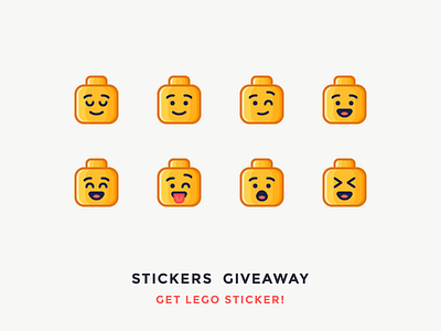 Lego Stickers Giveaway! emoji filled free giveaway icon laugh lego outline smile sticker tongue wink