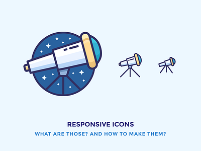 Responsive Icons discover filled icon icons illustration outline responsive space stars telescope vector