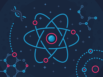 React Illustration atom chemistry core dna electron icon illustration orbit outline physics proton react