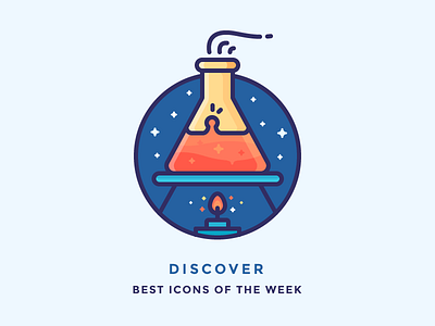 Best icons of the week! boil chemicals chemistry experiment filled flask heat icons illustration outline test tube tube