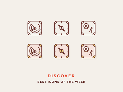 Best icons of the week! compass discover filled iconography icons map outline radar square