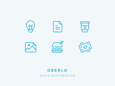 Oberlo Icon Style Exploration burger cash coffee document icon iconography idea lightbulb money order outline picture