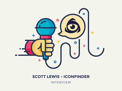 Scott Lewis - Interview chat chat bubble eye hand icon iconfinder illustration interview mic microphone outline wire