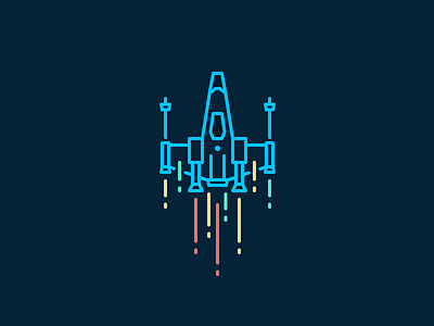 X-Wing fast fly icon iconography illustration neon outline spaceship star wars wings xwing