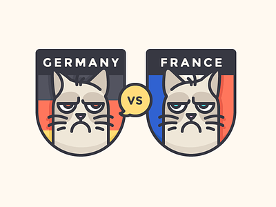Germany or France?! badge euro16 flag france germany grumpy icon illustration outline soccer