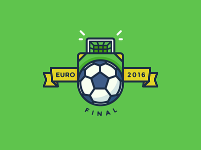 [Process Video] Euro 2016 Final Badge badge ball euro 2016 final game goal keeper icon illustration outline ribbon soccer