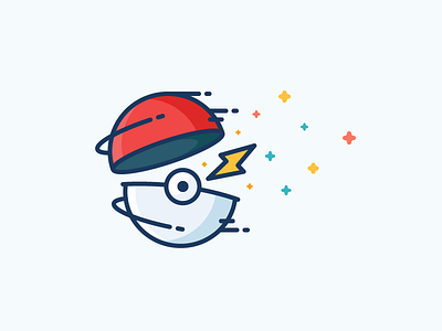 Pokeball! fast filled icon illustration lightning outline pikachu pokeball pokemon pokemon go throw