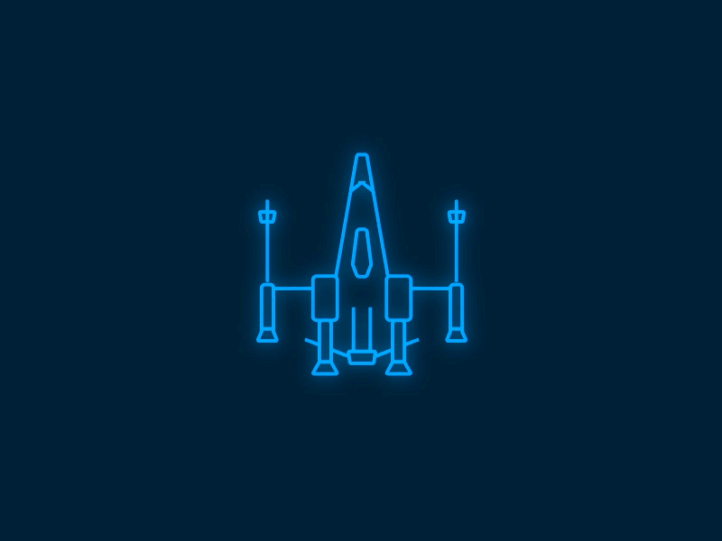 X-Wing Animation animation fly icon illustration outline space spaceship star wars x wing xwing