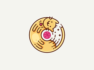 Purrfect Kitty! ball cat dribbble fast filled icon illustration kitty outline round spin stickermule