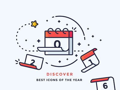 Best Icons Of The Year 2016 2016 calendar icon illustration new year outline paper planning schedule star