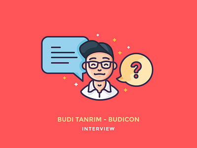 Interview: Budi Tanrim – Budicon cap character emoji glasses icon iconography illustration interview man outline person smile