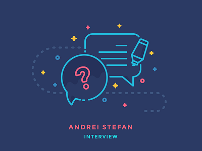 Interview: Andrei Stefan bubble chat communication icon illustration interview marker outline question talk