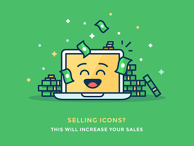 Sell more stock icons! apple buy cash computer emoji icon illustration mac money outline sell smile