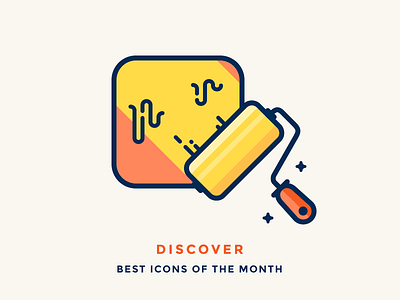 Best Icons of the Month! draw icon iconography illustration outline paint roller tile wall