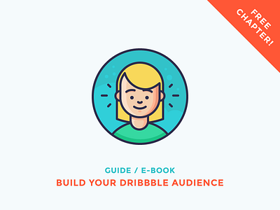 Build your Dribbble audience! avatar character dribbble emoji girl happy hearing icon illustration outline smiling woman