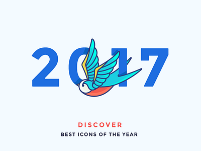 Best Icons Of The Year! 2017 best bird fly glide icon illustration jerry outline sailor swallow tattoo