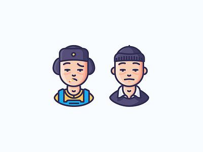 Random Dudes are Random avatar character docks guy icon illustration man outline person smoking thief worker