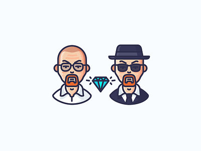 Walter White avatar breaking bad character crystal meth guy heisenberg icon illustration man outline person walter white