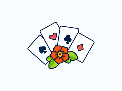 Lucky! cards clubs diamonds hearts spades flower gambling icon illustration jerry outline poker rose sailor tattoos