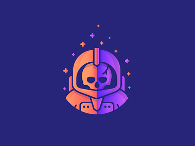 Space Pirates! astronaut dead gradient icon illustration outline skull space spaceman spacesuit stars