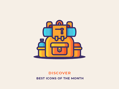 Best Icons Of The Month! backpack essentials hiking icon illustration mountains outline packing travel trip
