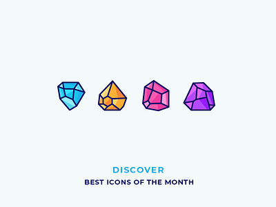 Diamonds - Best Icons of the Month! brilliant diamond gem ice icon illustration jewel jewellery outline rock ruby treasure