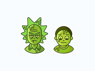 Toxic Rick'n'Morty avatar boy cartoon character icon illustration man outline rick and morty scientist toxic tv series