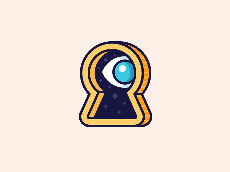 Audddience: A Guide to Building your Dribbble following watch observe view look eye keyhole secrets unlock key illustration outline icon
