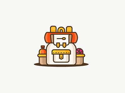 Ready for your journey? adventure backpack dribbble explore hiking icon illustration mountains outline sleeping bag travel trip