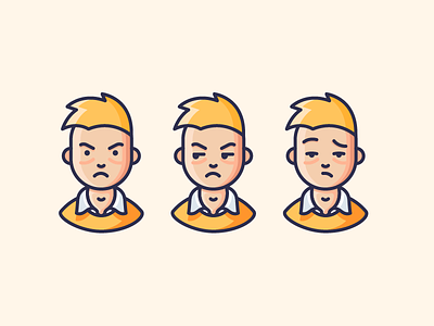 Emotions angry character emoji emotions frustrated icon illustration mad man outline people sad