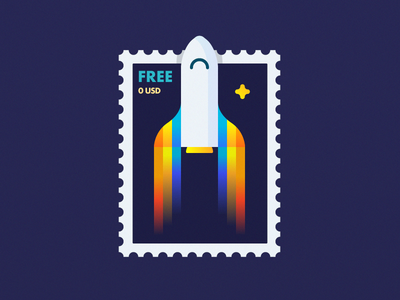 Rocket Postage Stamp
