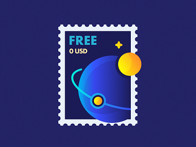 Space Stamp free galaxy icon illustration mail outline planet post postage space stamp stars