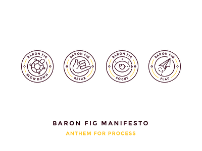Baron Fig Manifesto airplane badge baron fig eye focus icon illustration outline play relax slow down turtle