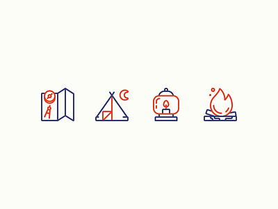 Camping Icons camping fire hiking icon iconography icons illustration lantern map navigation outline tent wood woods