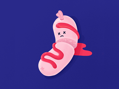 RIP bood dead emoji hot dog icon illustration ketchup kill outline rip sausage wiener