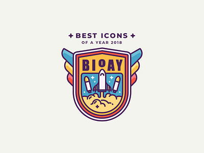 100 Best Icon Sets of the Year 2018! badge fly galaxy icon illustration liftoff musk nasa outline patch planet rocket space spaceship stars