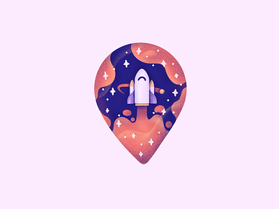 Rocket Pin! elon musk grunge icon illustration pin rocket rocket launch space space exploration spaceship stars