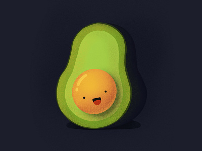 Avocadooo! acvocado breakfast character emoji face food happy icon illustration laughing smiling